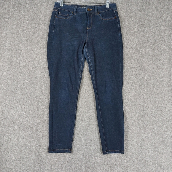 d. jeans Denim - D. JEANS WOMENS BLUE DARK WASH SKINNY SOFT CASUAL SYRETCH DENIM PANTS SIZE 10